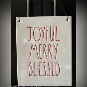 Rae Dunn Joyful Merry Blessed Wall Sign